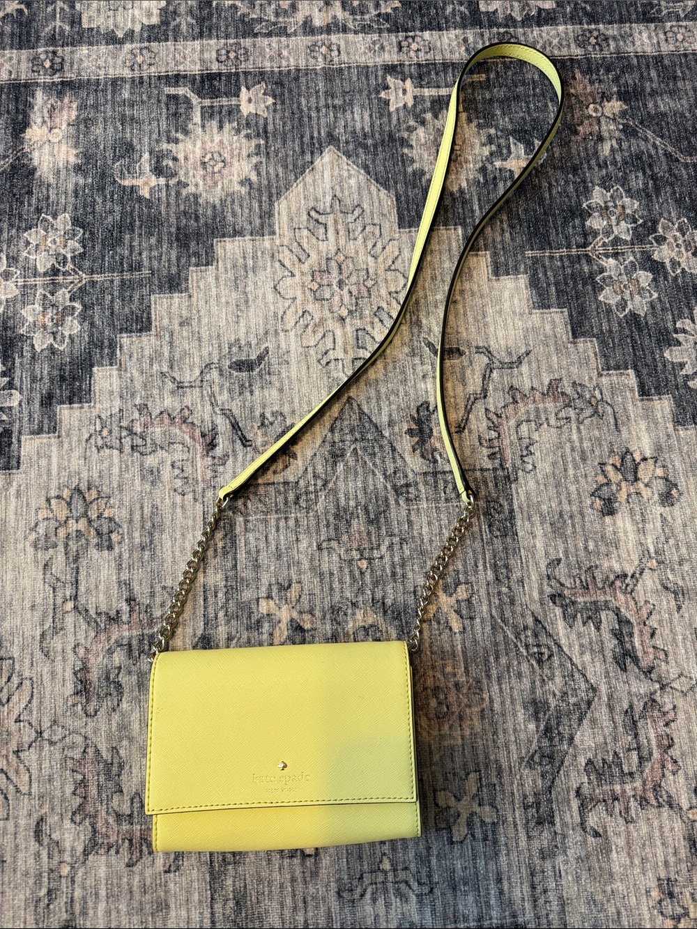 kate spade Lemon Yellow Crossbody with Chain Strap